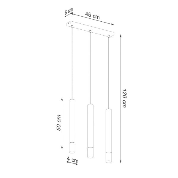 Pendelleuchte 3-flammig Metall Glas Weiß B: 45 cm