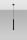 Suspension Noir Cylindre Ø 4 cm étroit Métal Verre