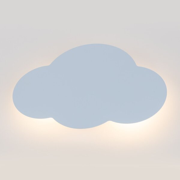 Applique murale chambre denfant nuage 2x G9 bleu clair métal