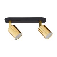 Spot de plafond 2 flammes GU10 métal noir or