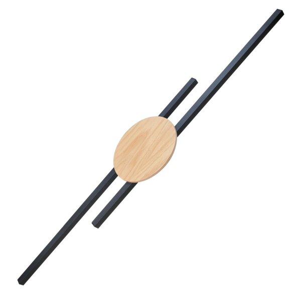 Applique LED indirecte 3000 K Noir Nature Métal Bois Moderne