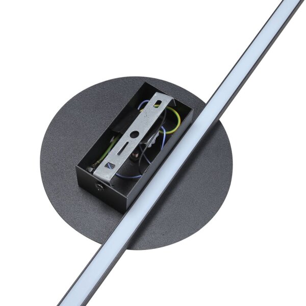 LED Wandlampe 3000 K Schwarz Metall flach lang 93 cm