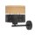 Applique moderne avec interrupteur E27 noir aspect bois naturel