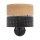 Applique moderne avec interrupteur E27 noir aspect bois naturel