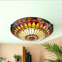 Deckenleuchte FARFALLA 10 Buntglas Tiffany Lampe