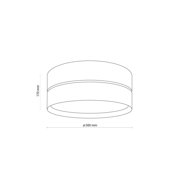 Plafonnier rond Ø 50 cm à faible éblouissement Noir aspect bois Moderne