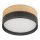 Plafonnier rond Ø 50 cm à faible éblouissement Noir aspect bois Moderne