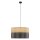 Suspension Noir Naturel Ø 50 cm ajustable 3x E27 Moderne