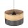 Suspension Noir Naturel Ø 50 cm ajustable 3x E27 Moderne