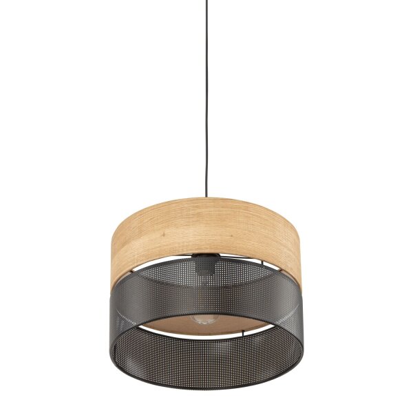 Lampe à suspendre réglable E27 Ø 38 cm Noir Naturel CANTU