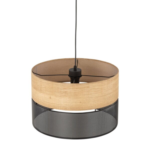 Lampe à suspendre réglable E27 Ø 38 cm Noir Naturel CANTU