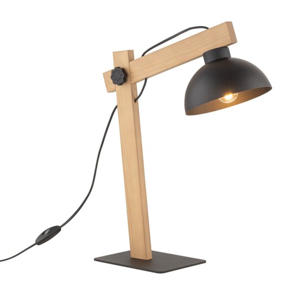Schreibtischlampe Holz Metall 52 cm verstellbar Junges Wohnen
