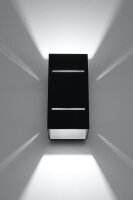 Applique murale noire aluminium carrée G9 Up Down...
