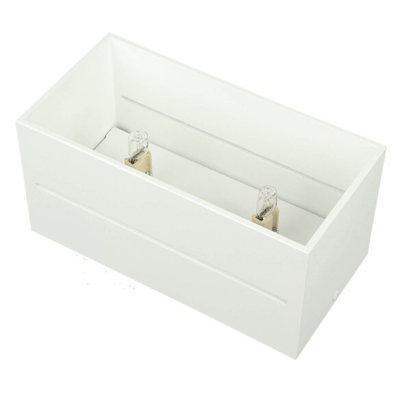 Deckenleuchte Weiß Aluminium L:20cm eckig Modern 2x G9