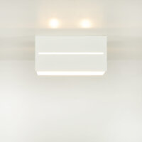 Plafonnier Blanc Aluminium L:20cm Carré Moderne 2x G9
