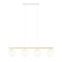 Suspension E14 blanc or Abat-jour sphérique verre...