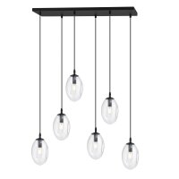 Pendelleuchte Glas 70 cm breit Schwarz Transparent E14
