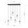 Suspension verre largeur 70 cm noir transparent E14