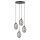 Suspension noir gris 4 flammes E14 verre fumé
