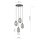 Suspension noir gris 4 flammes E14 verre fumé