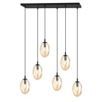 Große Hängeleuchte Glas 6x E14 70 cm...