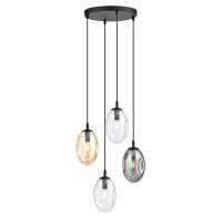 Suspension réglable CARLU verre 4-flamme E14
