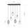 Lampe à suspendre 6 flammes verre fumé 70 cm de large CARLU