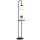 Stehlampe 150 cm mit Ablage E14 Schwarz Weiß Kugelschirm
