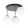 Deckenlampe Kugelschirme 3x E14 Schwarz Weiß Gold