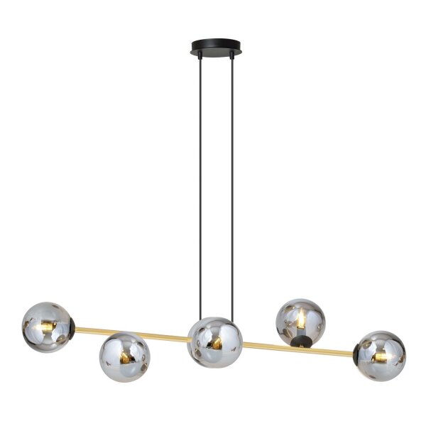 Lampe à suspendre décorative Abat-jour sphérique Verre fumé Métal ALOISIO