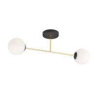 Deckenleuchte ALOISIO in Schwarz Wei&szlig; Gold 55 cm lang