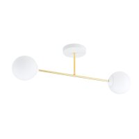 Deckenleuchte Wei&szlig; Gold 2-flammig 55 cm E14 ANNETTA