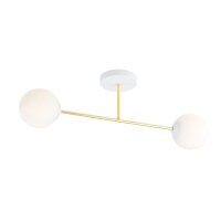 Plafonnier blanc or 2 flammes 55 cm E14 ANNETTA