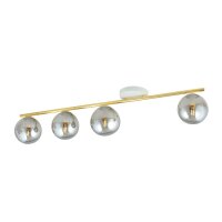 Plafonnier grand 100 cm de long verre fumé...