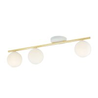Deckenlampe Weiß Gold 80 cm Glas Metall dekorativ