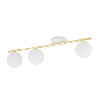 Deckenlampe Weiß Gold 80 cm Glas Metall dekorativ
