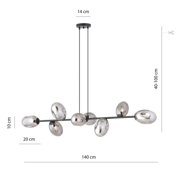 Hängelampe groß 140 cm lang höhenverstellbar E14