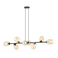 H&auml;ngelampe lang 140 cm 8x E14 Glas Metall dekorativ
