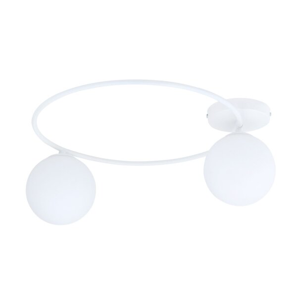 Plafonnier blanc Verre Métal Abat-jour sphérique Ø 47 cm