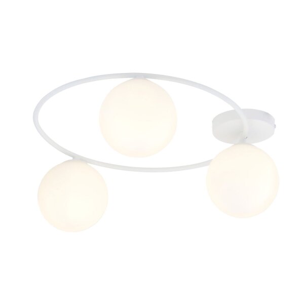Plafonnier Blanc H : 20 cm Ø 47 cm 3-flamme
