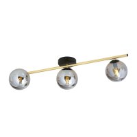 Plafonnier allong&eacute; 80 cm verre m&eacute;tal LUISELLA