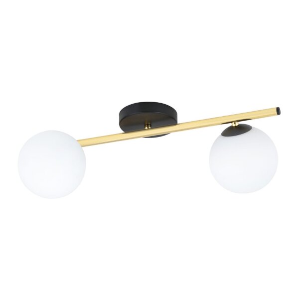 Deckenlampe Schwarz Weiß Gold blendarm 55 cm lang E14