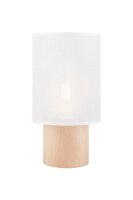 Wohnliche Tischlampe 30 cm E27 Weiß Stoff Holz Modern