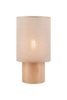 Lampe de table bois tissu beige E27 30 cm Moderne REI