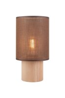 Lampe de table Marron Tissu Bois E27 30 cm de haut...
