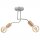 Deckenlampe Grau Metall Holz 2-flammig E27 B: 45 cm ANANI