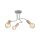 Deckenlampe Metall Holz B: 40 cm Grau 3-flammig E27 Retro