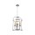 Suspension 3 flammes E27 &Oslash; 35,5 cm en m&eacute;tal argent&eacute; rustique