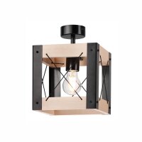 Plafonnier Rustikal carré L : 20 cm petit E27 bois...