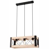 Hängelampe Rustikal B: 53 cm E27 Metall Holz...